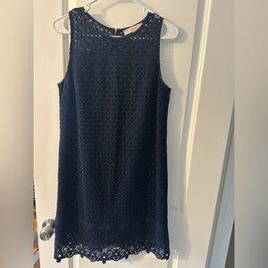 LOFT Navy Lace Mini Dress